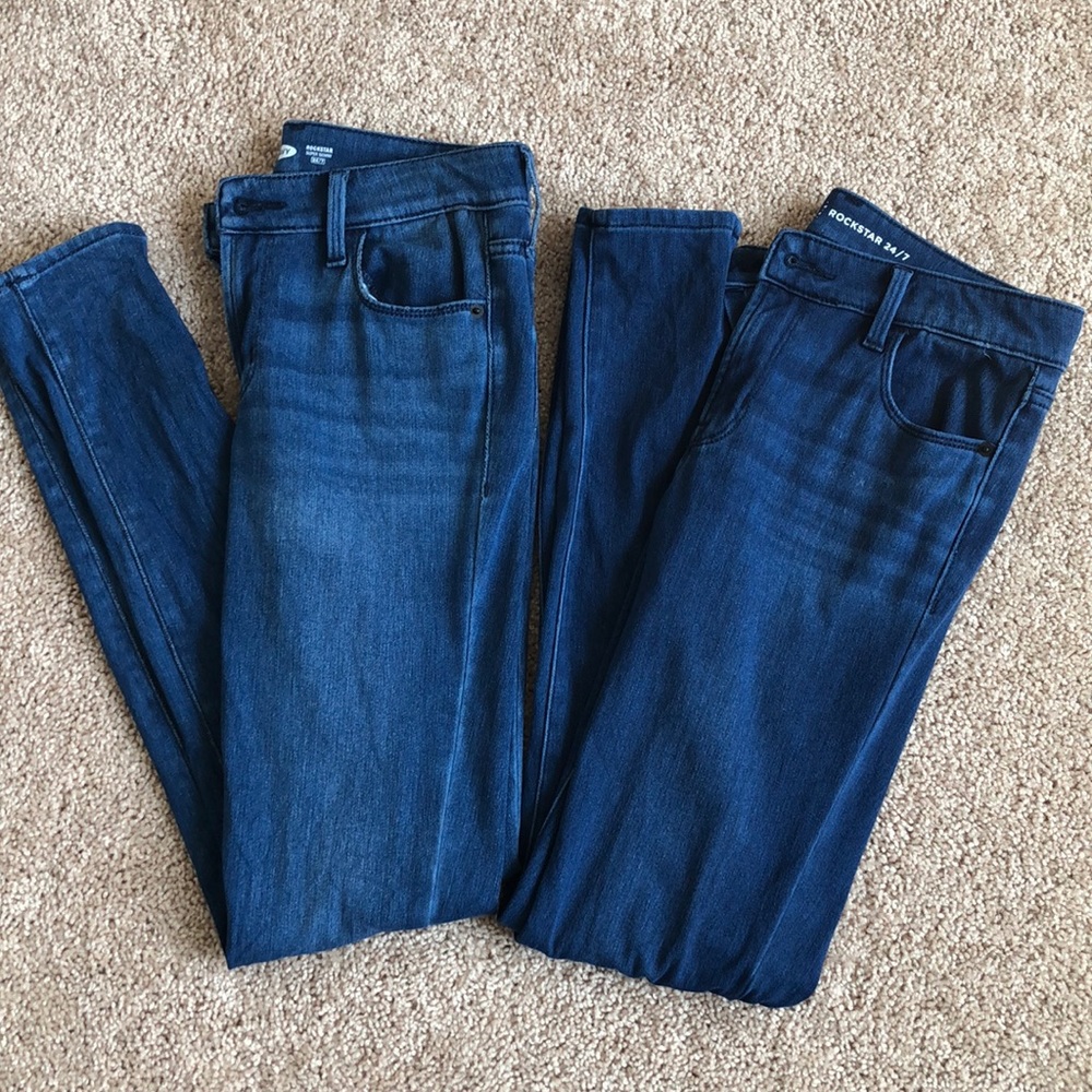 Two pairs of old navy rockstar jeans 👖